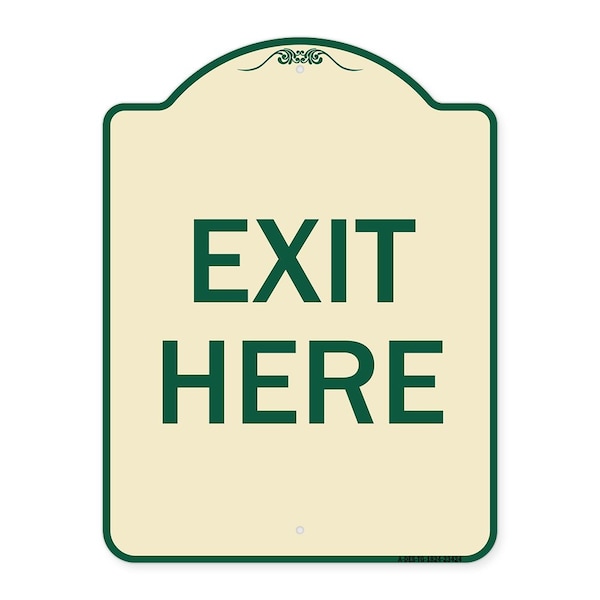 Signmission Parking Lot Exit Here Heavy-Gauge Aluminum Architectural Sign, 18" L, 24" H, TG-1824-23424 A-DES-TG-1824-23424 - main